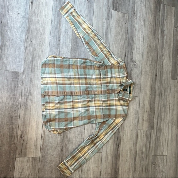 Lauren Ralph Lauren Plaid Flannel Button-Up Green Fall Winter Workwear Festival - Picture 3 of 10